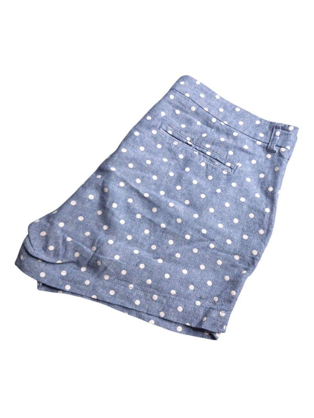 Old Navy Womens Polka Dot Everyday Shorts 14 Mid-Rise Linen Blend Blue